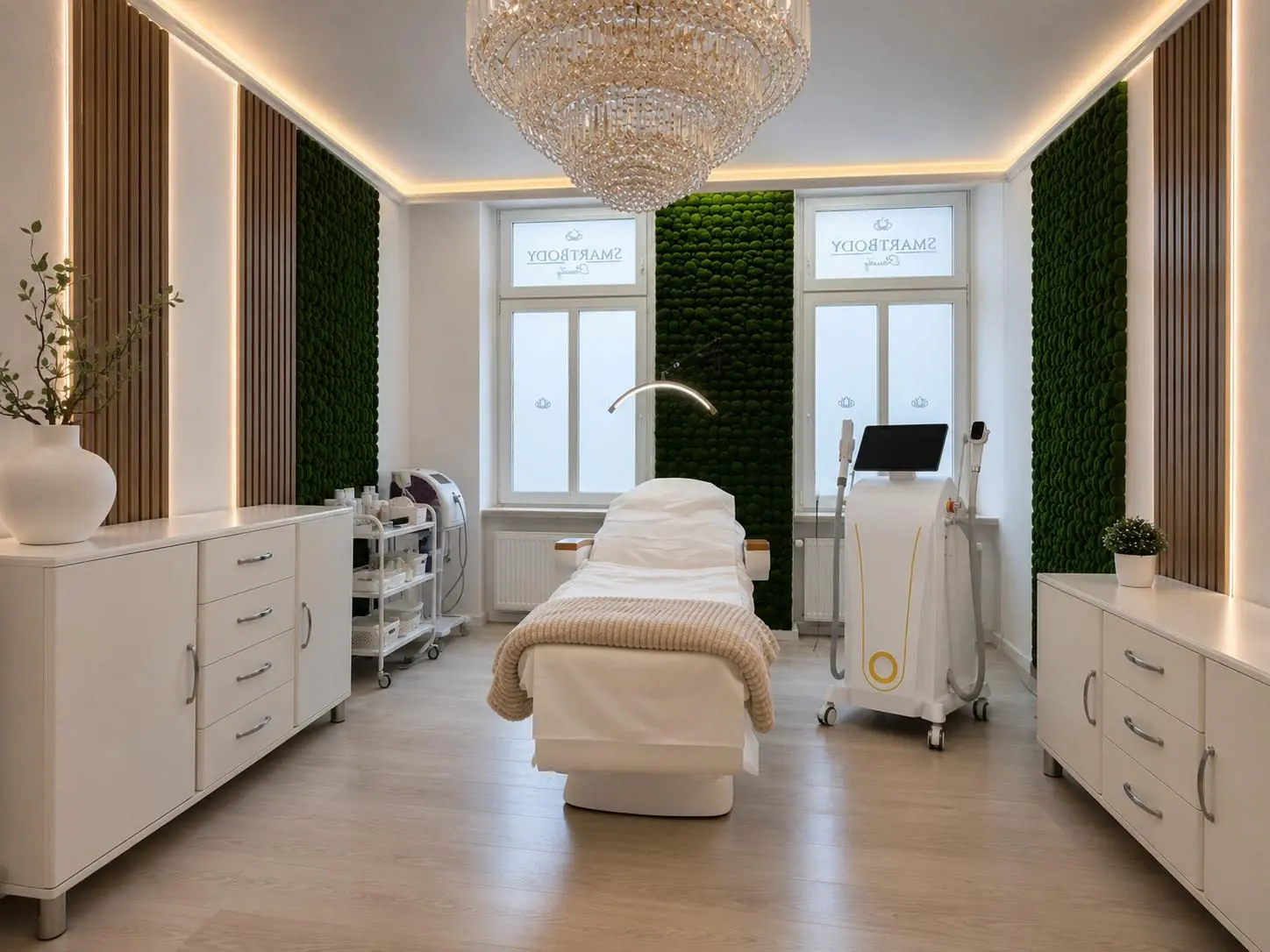 Behandlungsraum im SmartBody Beauty Studio Leipzig, in dem die Plasma-Masterclass stattfindet